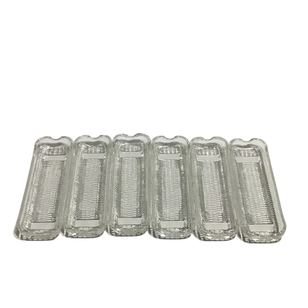 Corn On The‎ Cob Clear Rectangle Shape Vintage Dishes 8x3 Inches Lot Of 6 Nice